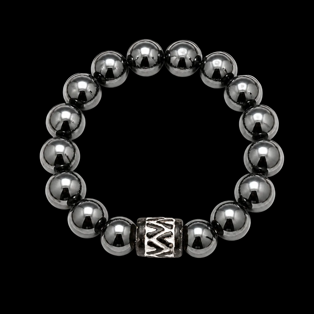 NewDrip Hematite Bead Men's Luxury Stretch Bracelet