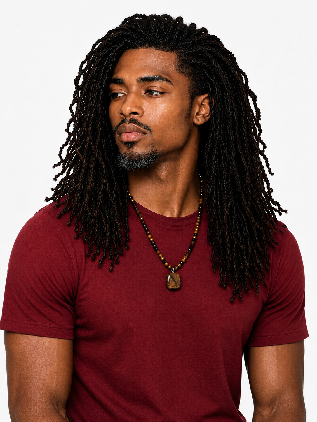 Tiger's Resolve Genuine Tiger's Eye & Black Gemstone Adjustable Necklace