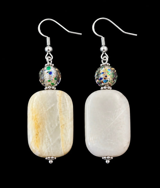 Serenity Crème Calcite Stone Drop Earrings