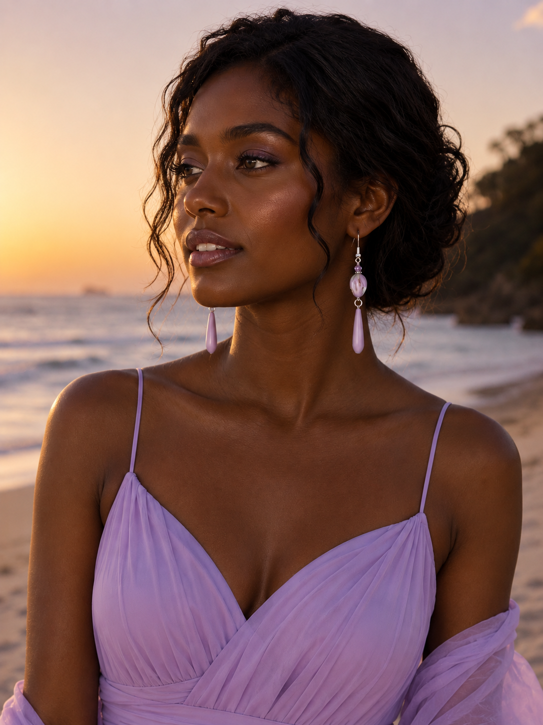 Lavender Whisper Crystal Artisan Statement Earrings