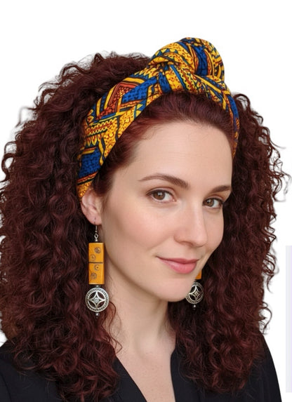 Artisan Patterned Bead & Mandala Drop Earrings