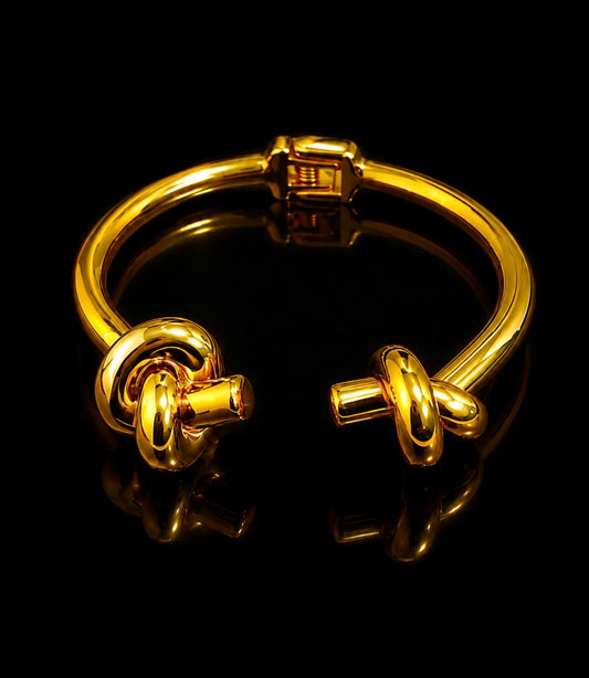 Golden Knot Luxe Cuff Bracelet