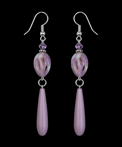 Lavender Whisper Crystal Artisan Statement Earrings