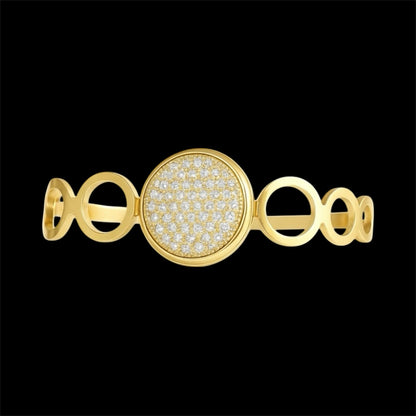 Gold Pavé Crystal Circle Link Bracelet