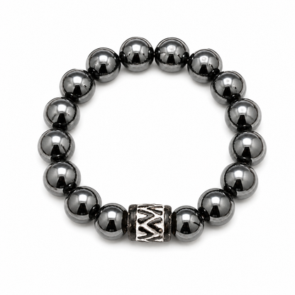 NewDrip Hematite Bead Men's Luxury Stretch Bracelet