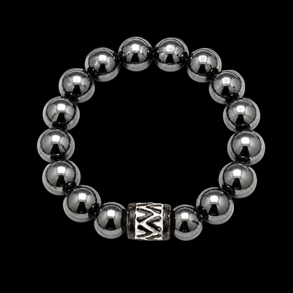 NewDrip Hematite Bead Men's Luxury Stretch Bracelet