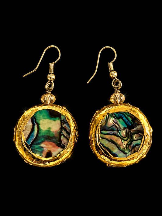 Ocean Treasure Abalone Shell Gold-Tone Statement Earrings