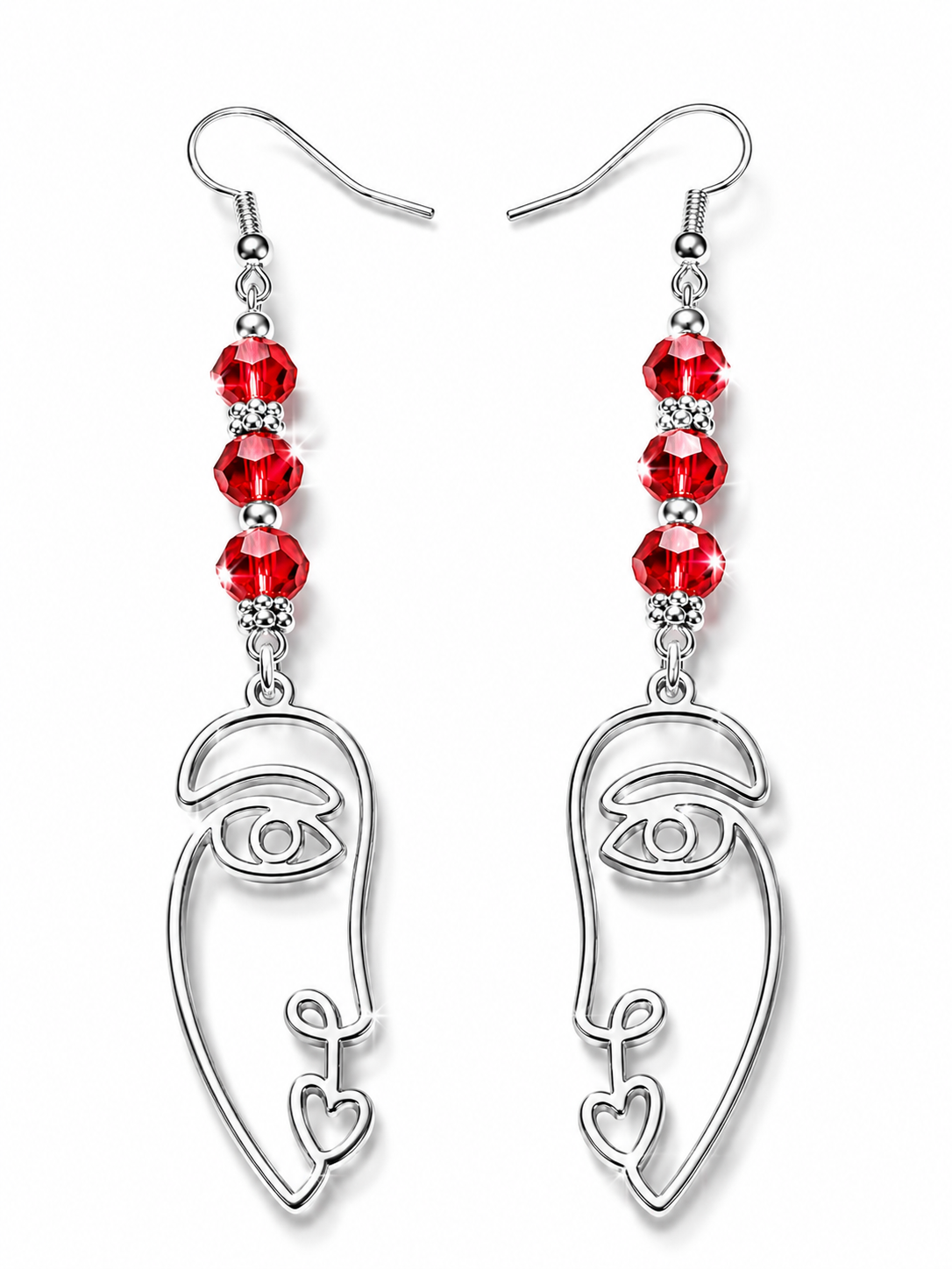 Scarlet Muse Red Artisan Statement Earrings