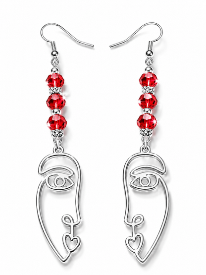 Scarlet Muse Red Artisan Statement Earrings