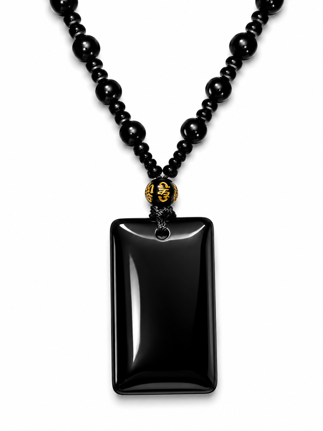 Midnight Legacy Black Onyx Rectangular Pendant Men's Necklace