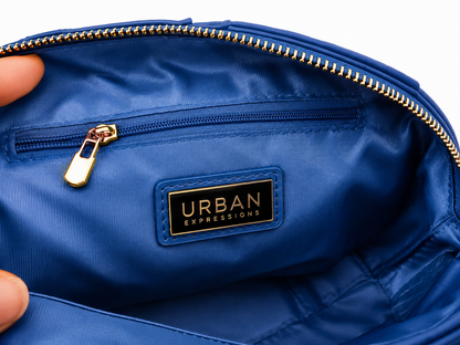 Cobalt Weave Bold Blue Woven Vegan Leather Crossbody Bag