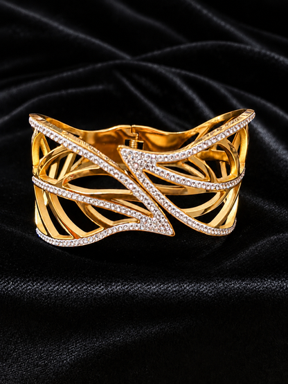 Golden Embrace Statement Cuff
