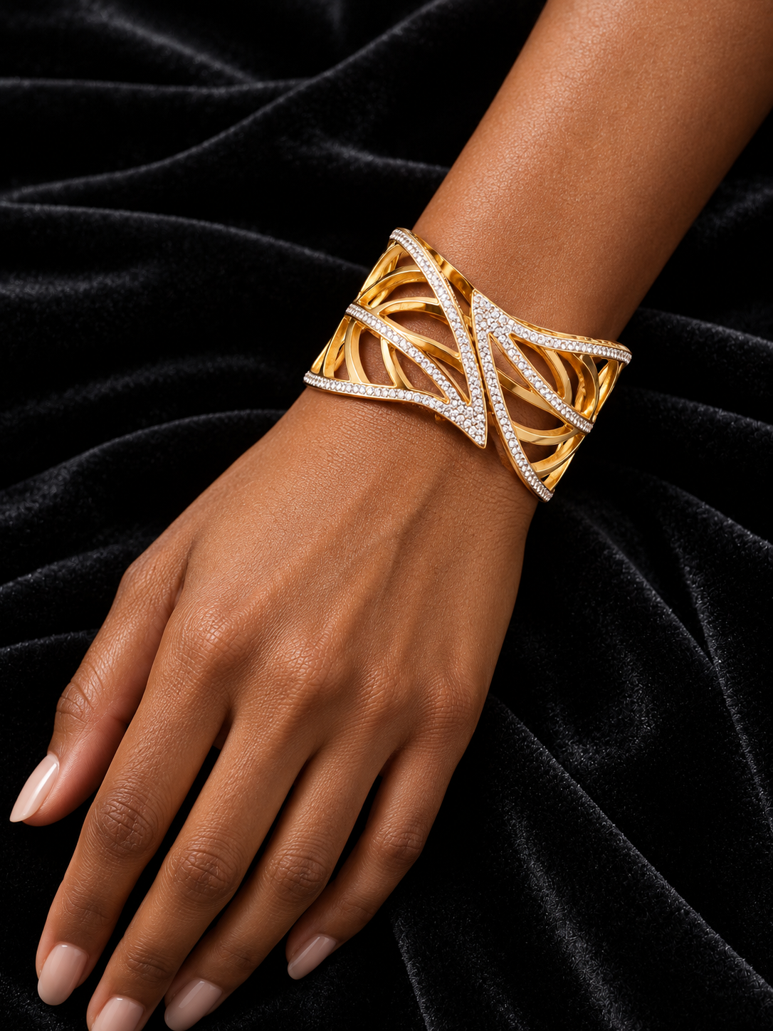 Golden Embrace Statement Cuff