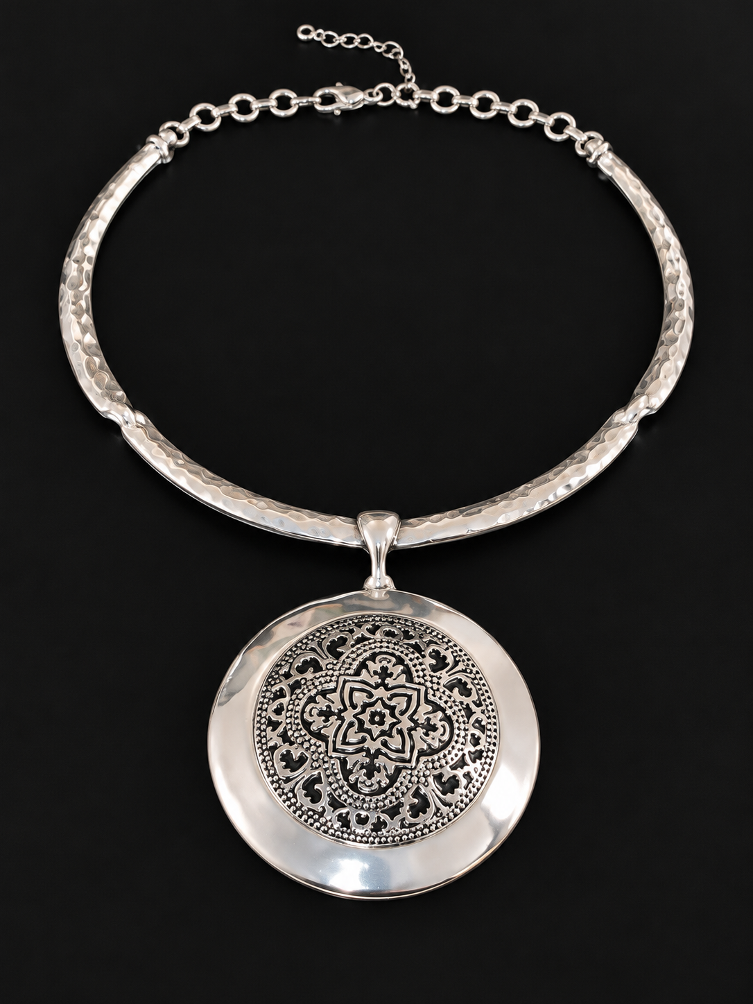 Silver Majesty Medallion Necklace
