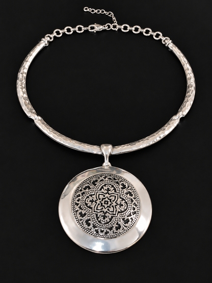 Silver Majesty Medallion Necklace