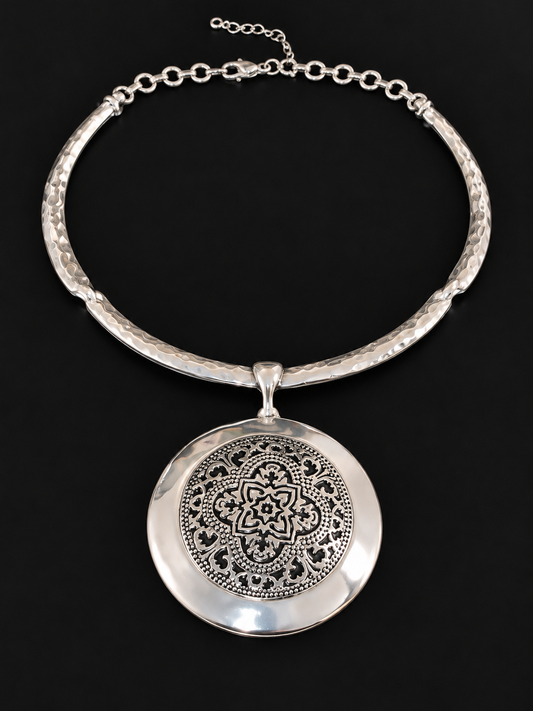 Silver Majesty Medallion Necklace