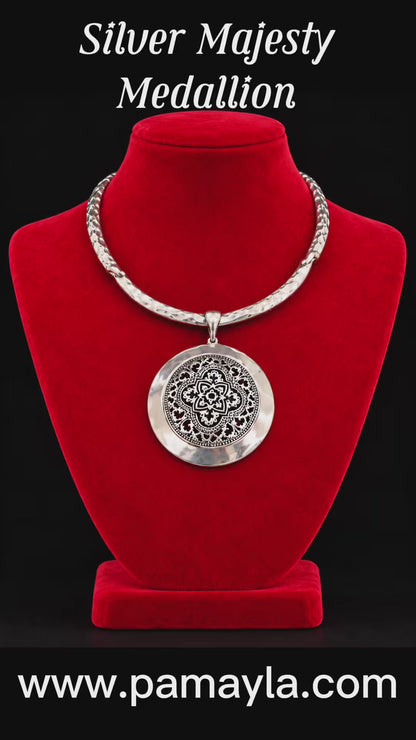 Silver Majesty Medallion Necklace